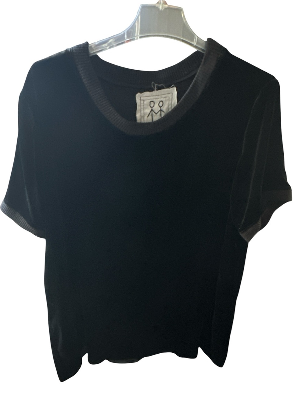 Johnny Was Black Short-Sleeve Crewneck Tee